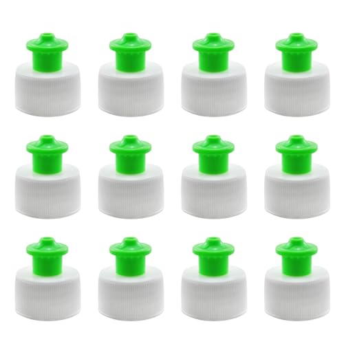JCBIZ 12pcs 410/28 Points Plastic PP Pull-Off Cap Push-Pull Cap for Water Bottle Hand Wash Cleanser Stretch Flip Cap