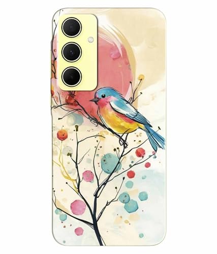 Image of Printed Hard Back Case Cover & Compatible for Samsung Galaxy A55 5G | Samsung A55 5G | Birds Painting Art (Multicolor) - D1199