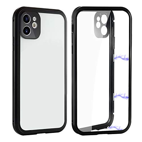 ZXK CO Magnetisch Hülle Kompatibel mit iPhone 11 PRO?Magnetische Adsorption Handyhülle Panzerglas Vorne und Hinten Case Cover Ultra Dünn Schutzhülle Für iPhone 11 PRO,Schwarz
