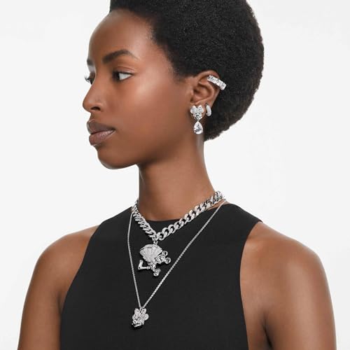 Swarovski Disney Minnie Mouse pendant, White, Rhodium Finished2