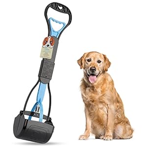 PPOGOO Non Breakable Pooper Scooper for Large Medium Small Dogs with 243inch Long Handle High Strength Material Durable Spring Easy Grass and Gravel Pick Up