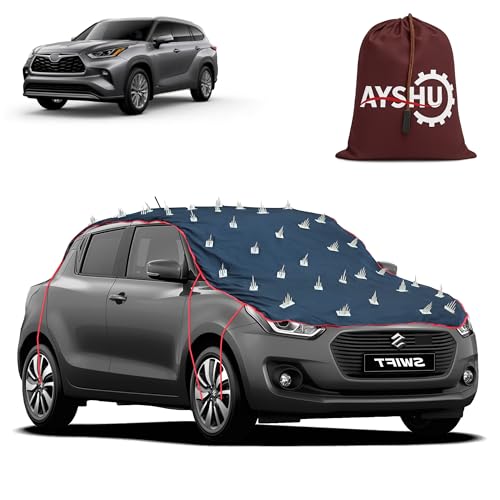 Image of AYSHU Water-Resistant Spike Car Cover for Toyota Highlander - Protects from Dogs, Monkeys, Dust, Sunlight & UV - Full Roof Universal Fit