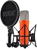 Micrófono de condensador de diafragma grande RØDE NT1 Signature Series con soporte antivibración, filtro pop y cable XLR para producción musical, grabación de voz, streaming y podcasting (Naranja) XLR 2