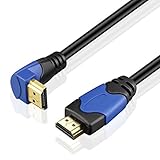 TNP 4K HDMI Cable Right Angle 270 Degree (10FT) - High Speed 18GBPs HDMI Wire Cord 4K 60Hz HDR 2K 2160p 1080p 1440p 3D ARC/eARC Ethernet for Video Gaming Xbox One X PS4 Pro & Apple TV HDTV Projector