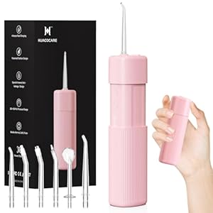 Portable Mini Water Flosser, Oral Irrigator Water Teeth Cleaner Pick with Telescopic Water Tank,3 Modes & IPX7 Waterproof, Home & Travel (Pink)