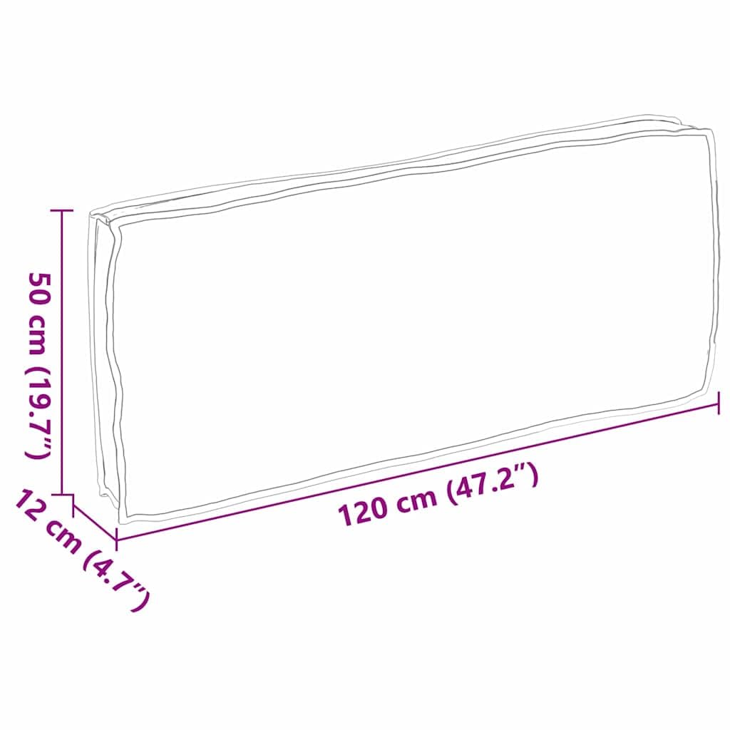 vidaXL Coussin Gris 120 x 50 x 12 cm Tissu Oxford, Coussin Rectangulaire pour Salon, Design Moderne, Résistant à l'eau, Durable, Confortable, Facile à Entretenir