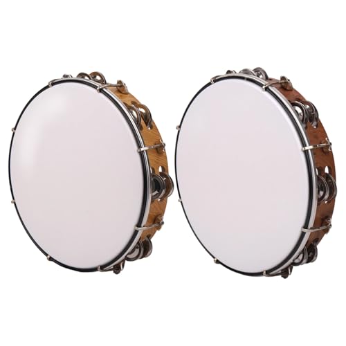 Tambourin portatif instrument percussion musical famille petit tambour main 25cm - 7