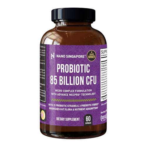 Probiotic 85 Billion CFU Digestive & Immune Support Supplement with 15 Probiotic Strains + 3 Prebiotics Advanced Micro-Encapsulation 60 CT