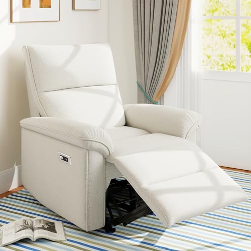 Sillón reclinable beige compacto con estructura de hierro miniatura 1