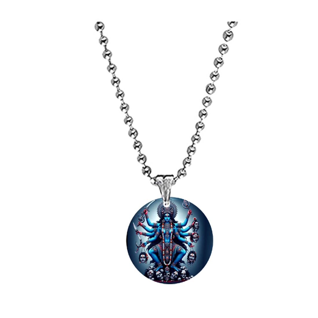 Maa Kali Mahakali Blessing Acrylic Purple Pendant with Bead Chain for Men Women, Religious Mahakali Photo Pendant, Spiritual Jewelry Gift for Prayer, Temple & Festivals-image-40