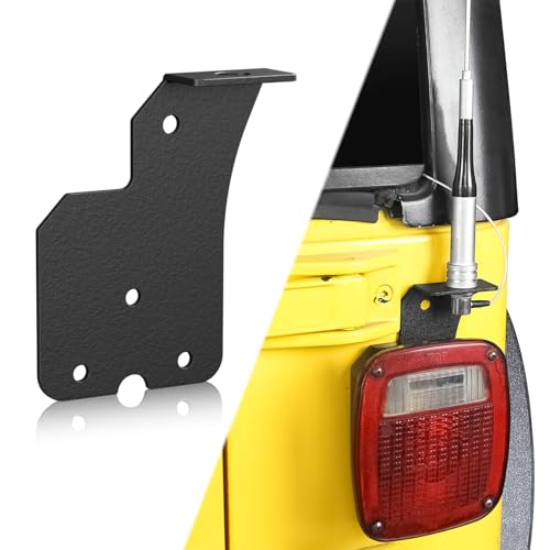 YZONA for Wrangler TJ LJ CB Radio Antenna Mounting Bracket Compatible with 1997-2006 Jeep Wrangler TJ & 2004-2006 Wrangler LJ, Carbon Steel Passenger Side Antenna Mount Holder Stand (2/4 Doors)
