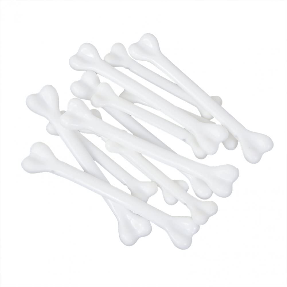 Haowul 14 Pieces Halloween Bones White Plastic Bone Skeleton Costume Skulls Bones for Halloween Party Decoration Cosplay Performance Supplies