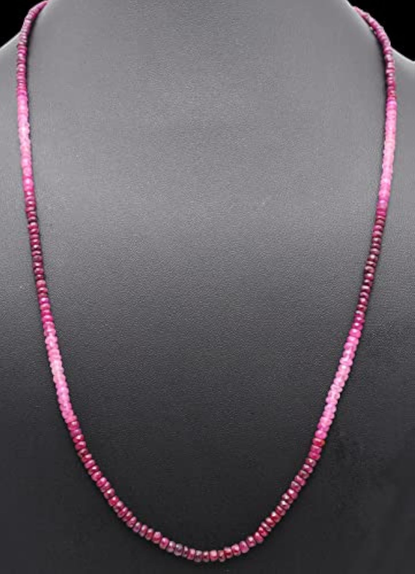 Jaipur Ruby Shaded Gemstone Faceted Bead Necklace, Gift for Women
