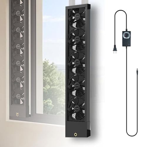 Ventilador de escape retráctil para ventana, ventilación silenciosa con regulación de velocidad continua, 2800 RPM, instalación sin perforaciones para dormitorio, cocina, oficina, baño