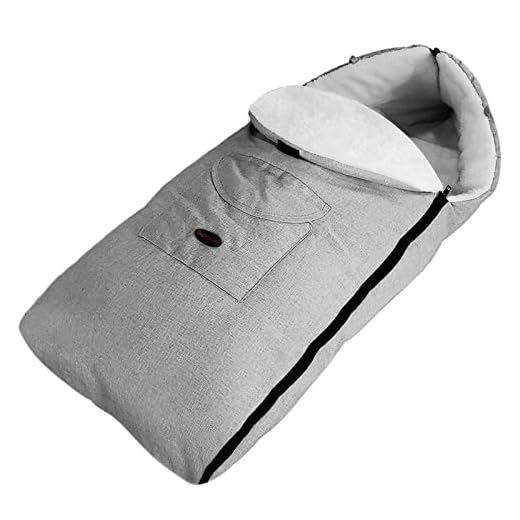 Goldmiky Saco de Dormir para Bebé Funda,Saco de Invierno Universal para Cochecito y Silla de Paseo con protección Antideslizante, Impermeable a Prueba de Viento a Prueba de Frío Desmontable (Gris)