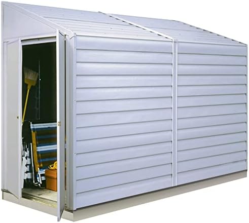 Arrow Shed Yardsaver Compact Galvanized Steel Storage Shed with Pent Roof, 4′ x 10′