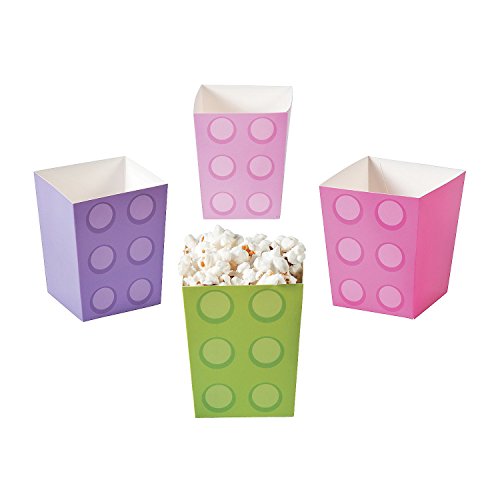 Pastel Color Brick Popcorn Boxes - 24 pc