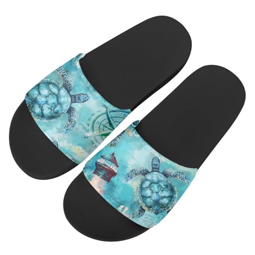 Coloranimal Women's Slide Sandals,American Flag Eagle Sunflower Skull Floral Slip-on House Slippers for Women Size 36-454