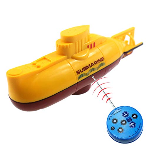 Image of Tipmant Mini RC Submarine Toy Remote Control Boat Electric Dive for Fish Tank Water Tube Kids Gift Yellow