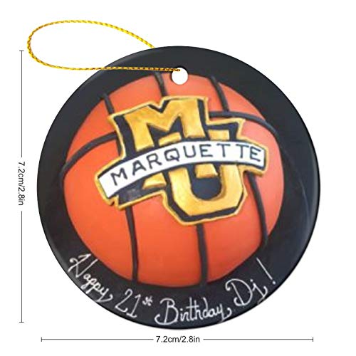 Marquette University Basketball Team Round Souvenir Fashionable Patterns, The Best Gift for Family and Friends in Ceramic Double-Sided Printing Festival - Thumbnail 2