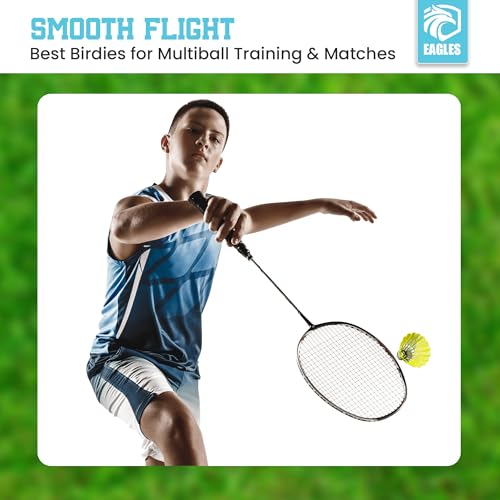 Image of EAGLES Badminton Birdies - Nylon Bedminton Shuttlecocks for Softball /Baseball Batting Training - Highly Stable & Durable 24 Pack, 12 Pack or 6 Pack Shuttle Balls