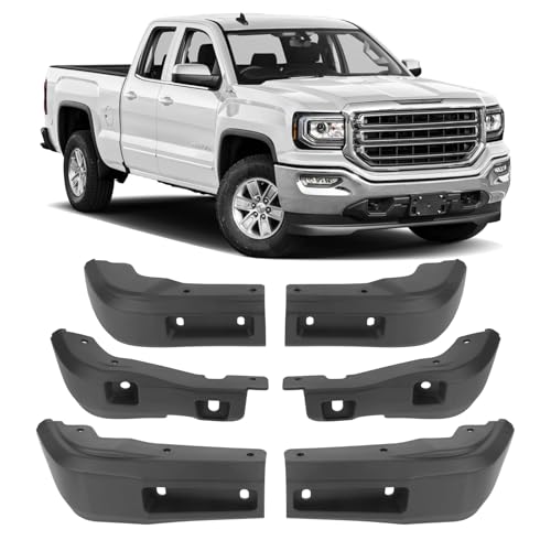 Image of mud Flaps Splash Guards 2019-2025 gmc Sierra 1500 no Drilling Required 6-piece Front Rear abs Bendable Truck Fender Accessories mud Guards
