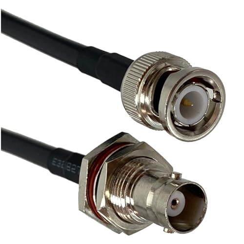 Rtauhife 5 Uds RG58 BNC Macho una BNC Hembra Cable de Puente Jack Mamparo Conector de Engarce RF Pigtail Cable de Puente Coaxial 50CM