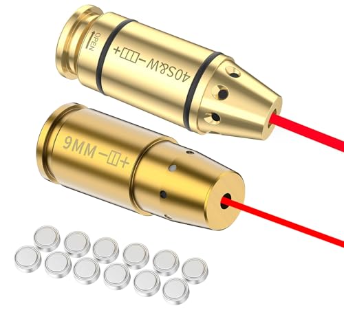 Verpdot Bore Sight Kit 9mm and Bore Sight for .40S&W Red Dot Boresighter Red Laser Bore Sight with Batteries