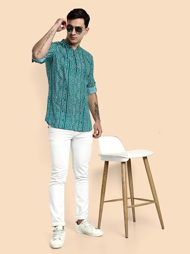 Image of Vardha Men's Cotton Printed Short Kurta with Comfortable Fit and Simple Style and Regular Look | Kurta for Men