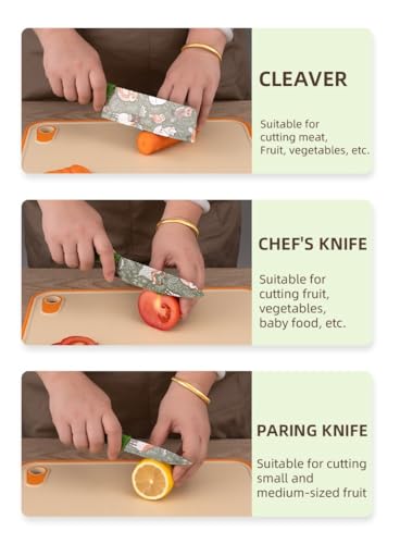 Knife Set for Kitchen ^ Professional 3 Pieces High Carbon Stainless Steel Colour Printed Coated Chef Knife I Utility Knife I Sontuku Knife I Kitchen Knives with Ergonomic Handle 6 41vWypMLqkL