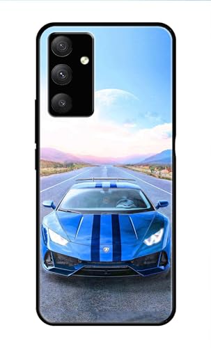 Image of Metal TPU Printed Back Cover for Samsung Galaxy A14 (Car with Moon View) 360 Degree Protection | Camera Protection -25092024(AR)