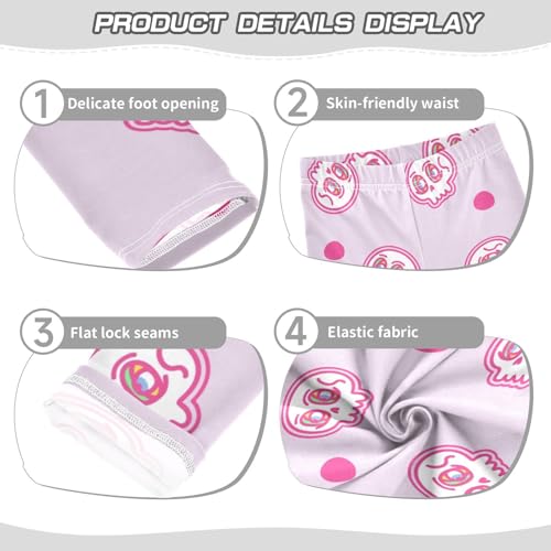 Cute Skull Girls Leggings,Workout Leggings for Girls Toddler Athletic Legging Size for 3-10T3