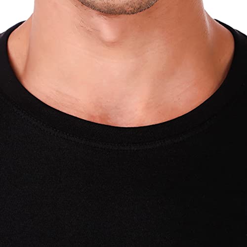 Image of Men's Plain Tshirt | Any Time Wear | Black & White Tshirt | Regular fit Half Slevees Round Neck Pure Cotton Black and Black Combo Pack of 2Tshirt XL