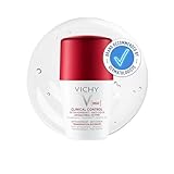 Vichy 96-Hour Clinical Control Detranspirant Deodorant Roll-On With Anti-Bacterial Zinc, Ultra-Tolerant Quick-Drying Formula, Hypoallergenic, Alcohol-Free, 50ml