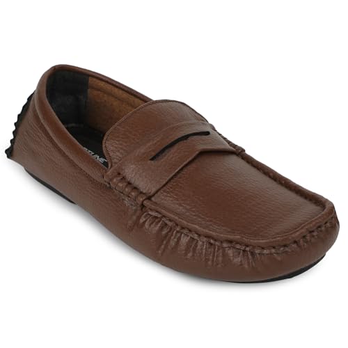 Image of Liberty Fortune CLASSIK-2E Loafer Shoes for Men - Brown, Black, Non-Lacing Casual Formal Slip-On Loafers Stylish Shoes Ideal for Office, Party, Wedding, Kurta - Comfortable Lightweight