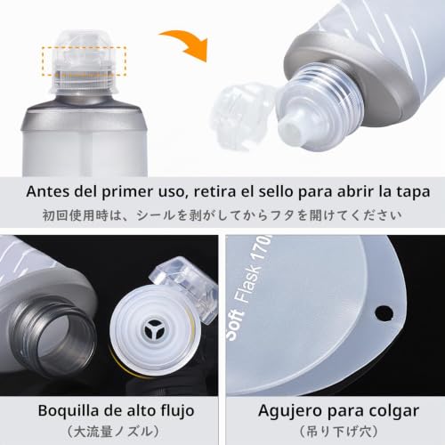 Botella Soft Flask compacta de TPU flexible con boquilla antigoteo de 170ml 7