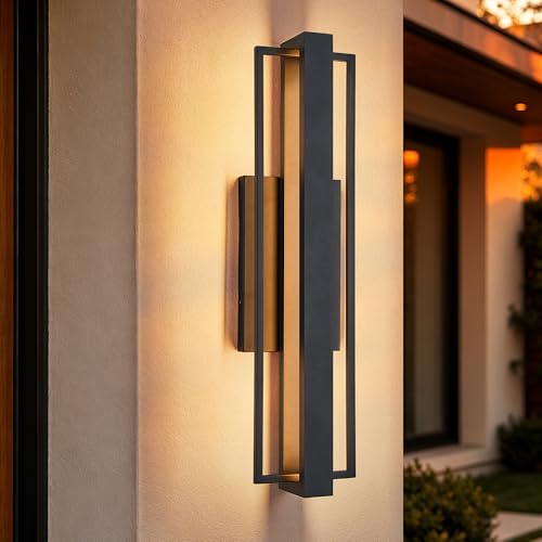 Image of Tarentlight 23-inch Modern Large Outdoor Waterproof LED Wall Light,Concealed Lighting Design,IP65 25W 3000K, ADA Compliant,Outdoor Lantern Lights for Porch,Patio,Living Room,Garage,Commercial Plaza