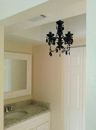 Image of The Original Gypsy 4-Light Plug-in Crystal Swag Chandelier, Black