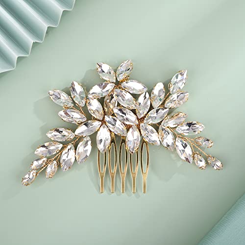 Accesorio para el cabello hecho a mano con cristales para novias y peinados de gala