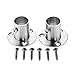 Lot de 2 supports de tringle à penderie en acier inoxydable avec vis pour tube de 19 mm de diamètre