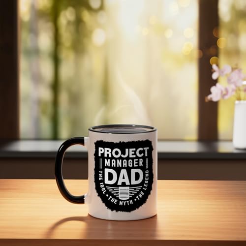 Taza cerámica Project Manager Dad 11 oz negro/blanco miniatura 3