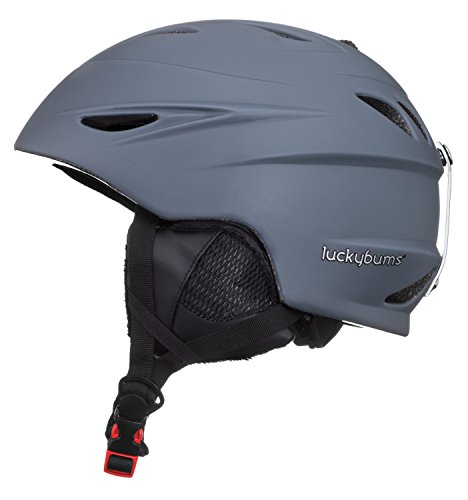 Lucky Bums Alpine Men Women Audio Chip Ready Ski Helmet, Charcoal, Small