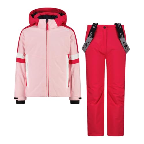 pantaloni con bretelle CMP Set Tuta Sci da Bambina in Twill, 35W0335 (Pink, 140)