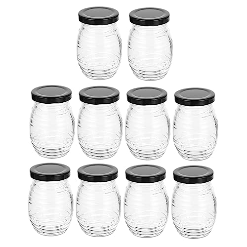 DINHEAROM 10Piezas Transparentes Tapas Selladas Para Miel y Conservas Frascos De Vidrio Para Almacenamiento
