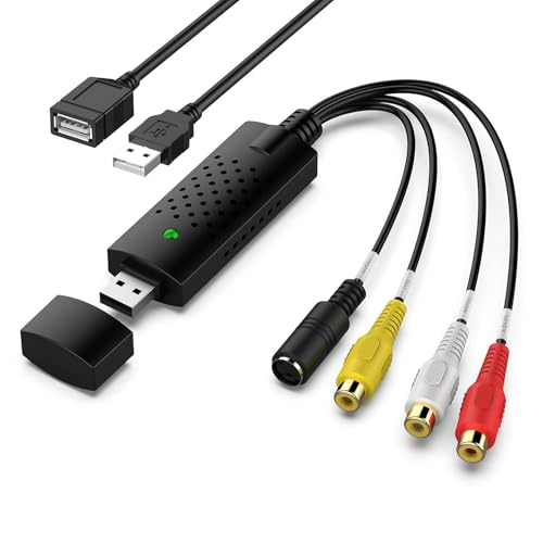 DIGITNOW! USB Audio Video Capture Card,RCA/AV to USB Converter DigitalAdapter and Digitize Edit Video from Any Analog Source Including VCR VHS TV DVD