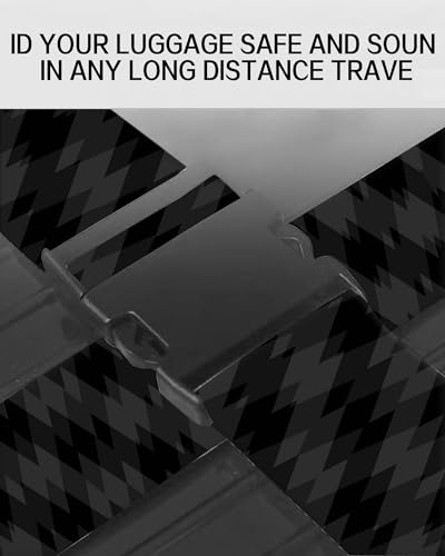 Image of Luggage Straps for Suitcases, Adjustable Travel Belt, Durable Wide Luggage Strap, Cute Suitcase Strap Identifiers with Buckle, Bag Straps for Luggage, Luxury Black Diamond Pattern