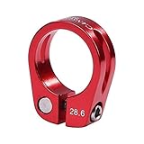 Fahrradsattelklemme, 1 Stück, Fahrrad-Sattelstützenklemme, Aluminium, 28,6/30 mm, Fahrrad-Sattelstützen-Rohrschelle für MTB, Mountainbike, Rennrad, Sattelklemmen (28,6 mm, rot)