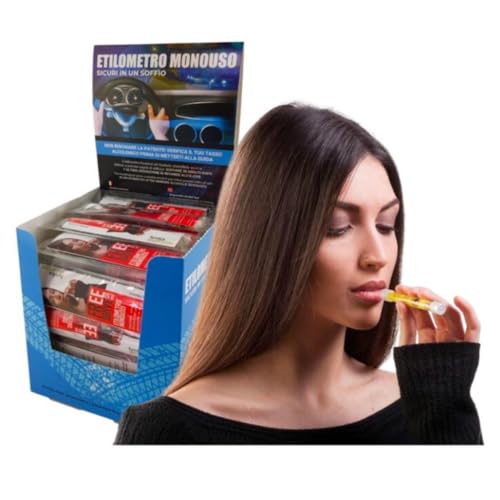 GEF Medica - 50 Etilometri Monouso a Fiala Freedrive, Test Alcol Senza Palloncino, Precisione 100%, Brevetto Turdus, Rapido, Ecologico, Certificato, Utilizzato in USA, Canada e Europa, Soglia 0,50 g/L