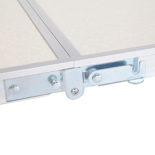 Aluminum Portable Folding Table 4 Foot, Camping Tables That Fold Up Lightweight, White Adjustable Height Picnic Table