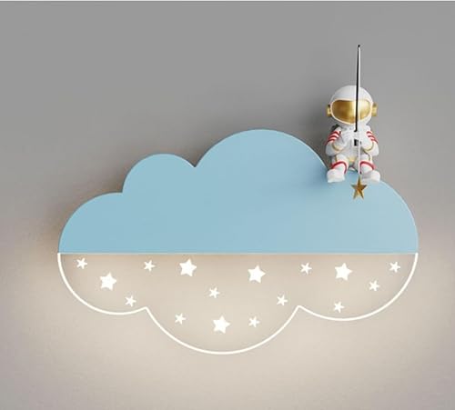 Apliques de pared LED con forma de nube, ideales para inquilinos, apliques de astronautas, lámpara infantil de dibujos animados, luz nocturna